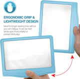 5X Large Ultra Bright LED Page Magnifier with 12 Anti-Glare Dimmable LEDs
