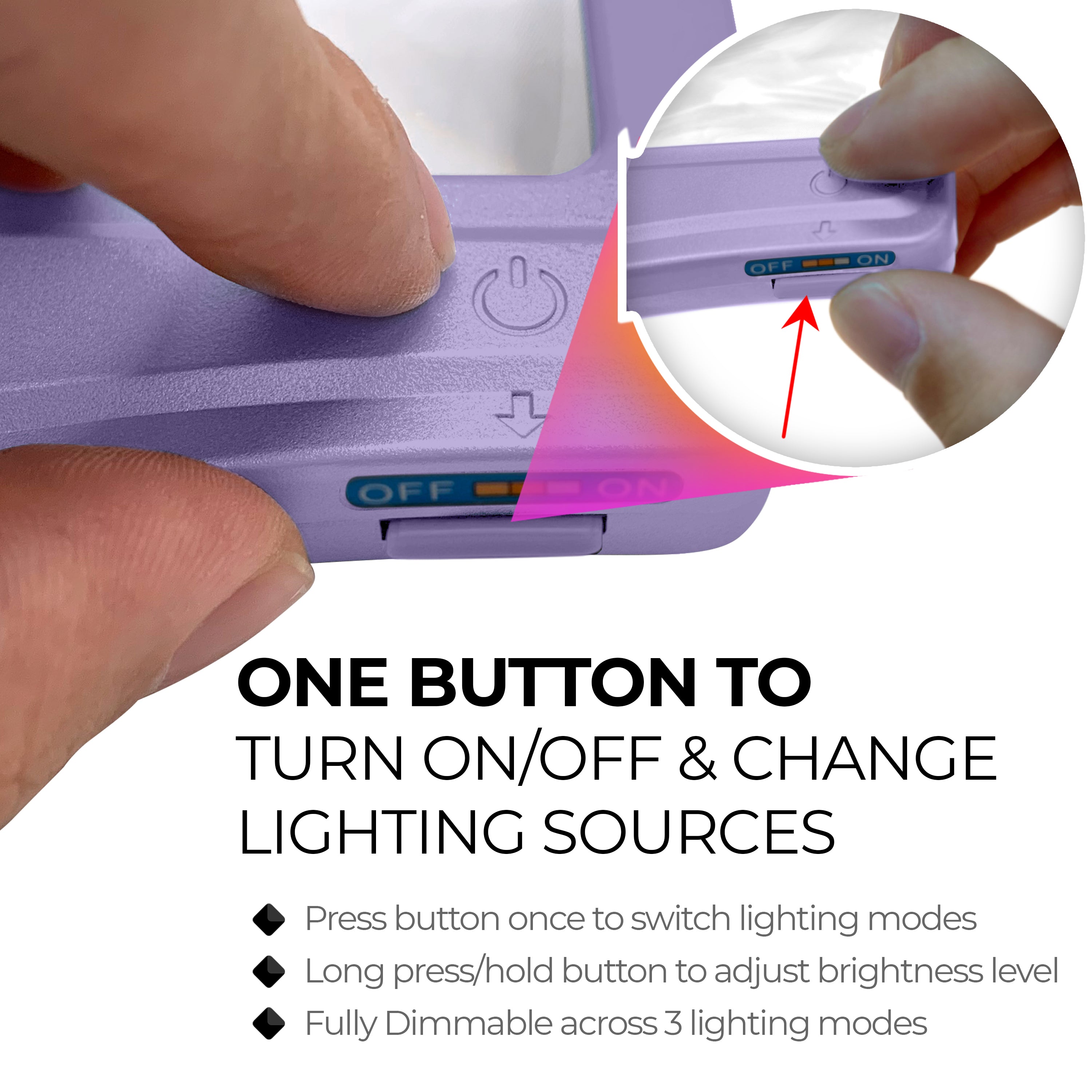 5x LED Page Magnifier with 3 Color Light Modes & Detachable HandsFree