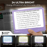 5x LED Page Magnifier with 3 Color Modes & Hands-Free Stand