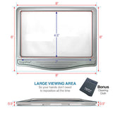 4X Large Ultra Bright LED Page Magnifier with 12 Anti-Glare Dimmable LEDs