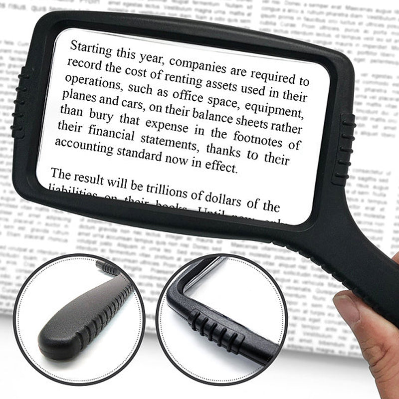 5X Large Magnifying Glass for Reading Rechargeable Full Book Page Magnifier  6X