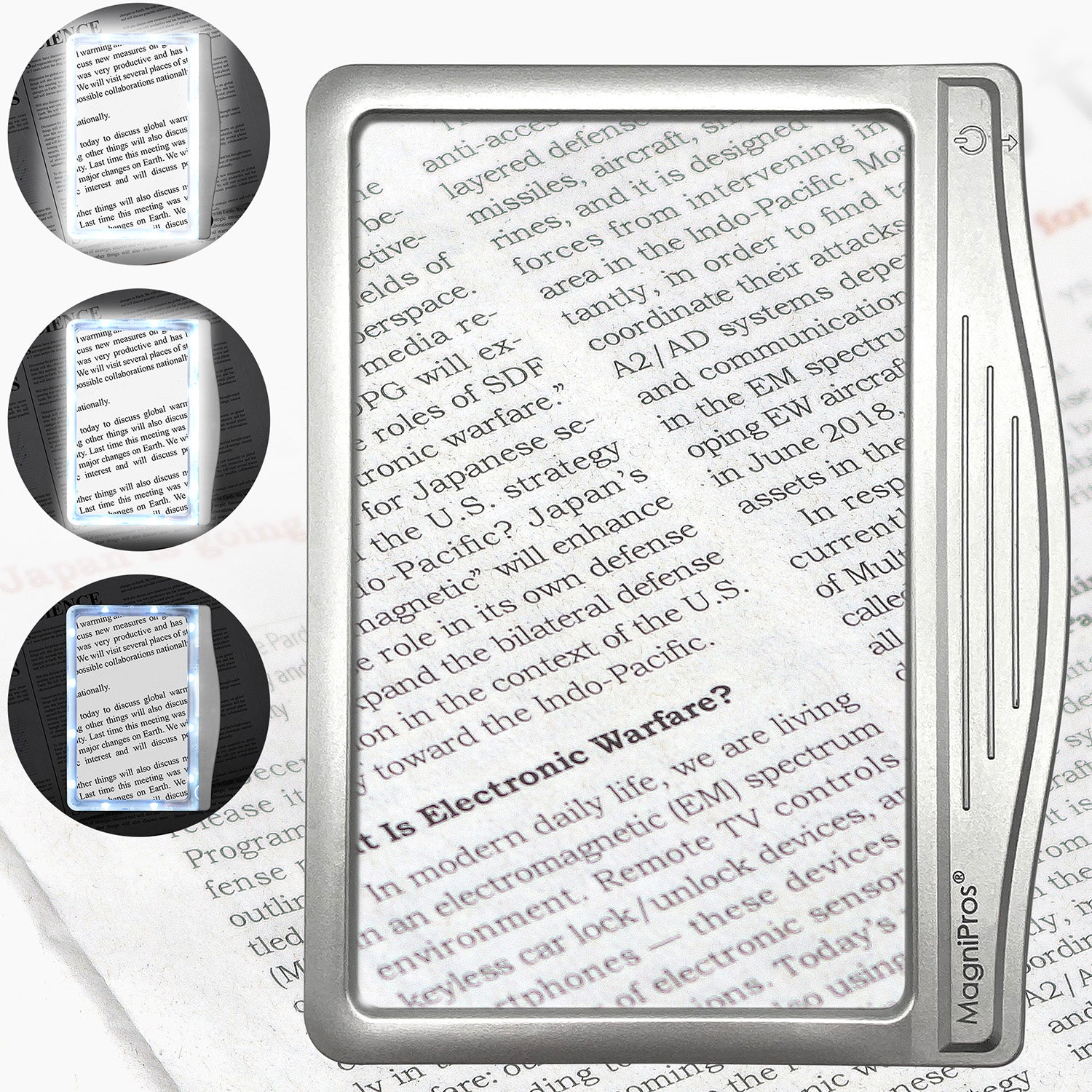 5X Large Ultra Bright LED Page Magnifier with 12 Anti Glare
