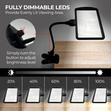 3X Magnifier Lamp with Tablet Stands & USB Charging Port for Reading, Painting, Sewing & Needle Crafts, Puzzle & Hobby Fans