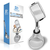 Large 3X Magnifying Glass with 10 Dimmable LED Lights + Magnetic Base
