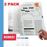 (2 Pack) Large Full Page 3X Magnifier Magnifying Sheet with 3 Bonus Bookmarks