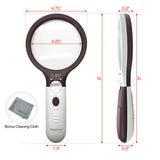 Extra Large 4X Magnifying Glass with 4 Ultra Bright LED Lights & 25X Zoom Lens