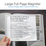 Rigid Full Page Acrylic Magnifier 2X Magnification