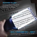 4X (400%) Magnifying Glass with 10 Anti-Glare Dimmable LEDs