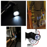 All Terrain LED Folding Walking Cane- 6 Ultra Bright Built-In LEDs-Folds in Secs