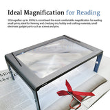 3X Large Full Page Magnifier with 12 LED Lights, Foldable Flip-Out Legs
