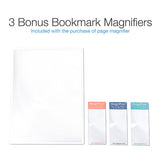 (2 Pack) Large Full Page 3X Magnifier Magnifying Sheet with 3 Bonus Bookmarks