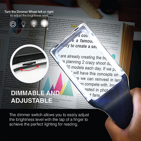 6X Magnifying Glass with 10 Anti-Glare & Dimmable LEDs – MagniPros