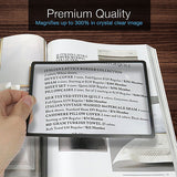 3X(300%) Page Magnifying Lens with 3 Bonus Bookmark Magnifiers