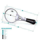 3 Ultra Bright LED Lights with 3X 4.5X 25X Power Magnifying Glass with Light