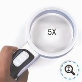 Magnifying Glass with LED Lights & 10X+5X Illuminated 2 Lens Set
