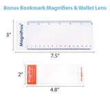 3X Full Page Fresnel Magnifying Sheets with Bookmark Magnifiers