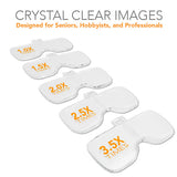 Illuminated Headband Magnifier Visor & 5 Detachable Lenses 1X,1.5X,2X,2.5X,3.5X