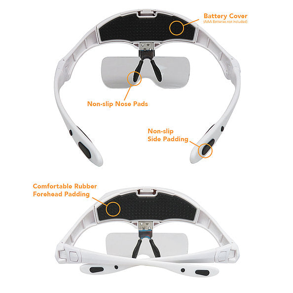  Lighted Head Magnifier Glass Magnifying Headset with