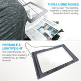 3X Large Full Page Magnifier with 12 LED Lights, Foldable Flip-Out Legs