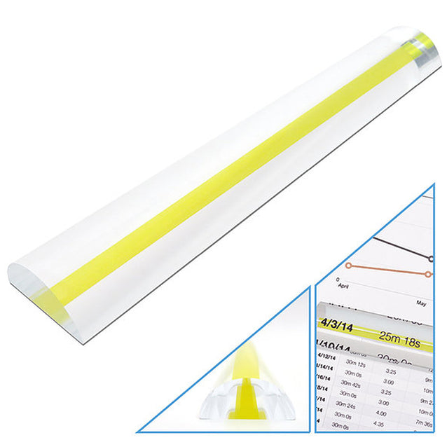 2X Magnifying Bar Magnifier Ruler with Guide Line