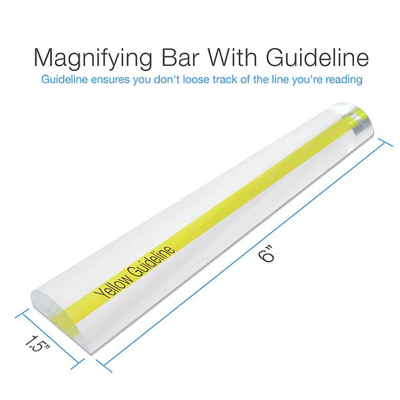 2X Magnifying Bar Magnifier Ruler with Guide Line – MagniPros