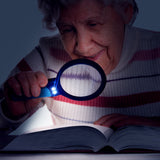 Magnifying Glass with Bright LED Lights- 2.5X, 5X, 16X Handheld Magnifying Glass with 3 Interchangeable Lenses