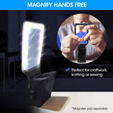 4X LED Magnifying Glass with HandsFree Holder Set