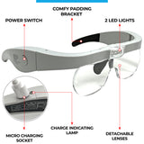 Rechargeable Head Magnifying Glasses with 2 LEDs & 4 Detachable Lenses