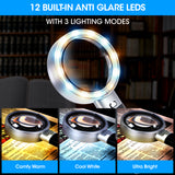 10X Magnifying Glass with Lights-Non Slip Ergonomic Standing Handle