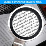 10X Magnifying Glass with Lights-Non Slip Ergonomic Standing Handle