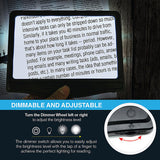 3X Large Ultra Bright LED Page Magnifier with 12 Anti-Glare Dimmable LEDs