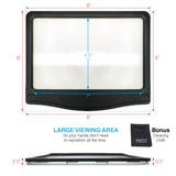 3X Large Ultra Bright LED Page Magnifier with 12 Anti-Glare Dimmable LEDs
