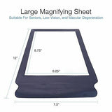 Large 2X Full Page Magnifier Magnifying Sheet with 3 Bonus Bookmark Magnifier